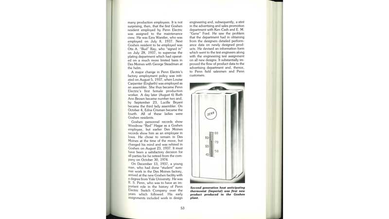 The first thermoelectric gas safety pilot system made by PENN in 1934